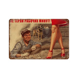 METALEN BORD DOOD VAN STALIN FILMPOSTER VINTAGE ROOD