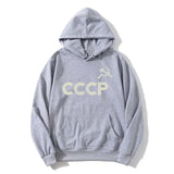 SCHWARZER ZIP-HOODIE CCCP SICKLE HAMMER ECRU