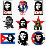 STICKER DRAPEAU CUBA CHE GUEVARA VINYLE AUTOCOLLANT FOND ROUGE VERT