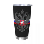 MUG ISOTHERME RUSSIE NOIR AIGLE IMPÉRIAL ACIER INOXYDABLE