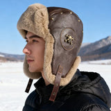 CHAPKA CUIR HIVER CACHE-OREILLES MILITAIRE