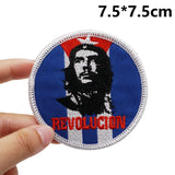 ECUSSON CHE GUEVARA REVOLUCION CUBA FOND BLEU VELCRO BRASSARD 7CM