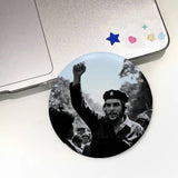 PIN INSIGNIA MACARON CHE GUEVARA ESTRELLA CUBA FONDO REDONDO AZUL