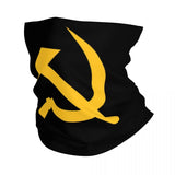CACHE-COU NOIR MARTEAU & FAUCILLE JAUNE