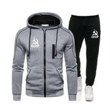 FELPA DA JOGGING CCCP CON CAPPUCCIO ZIP ROSSO HAMMER SICKLE