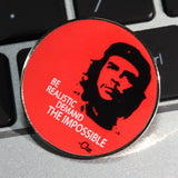 CHE GUEVARA PORTRÄT UNTERZEICHNUNG GOLD METALL RUNDE ABZEICHENPIN