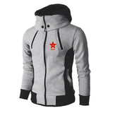ANTHRAZITGRAUER ZIP-HOODIE CCCP RED STAR TAKTISCHER KRAGEN