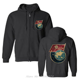 SCHWARZER ZIP-HOODIE CCCP GLOBE SPACE PROGRAM