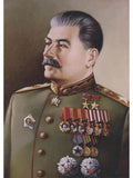 POSTER STALIN PORTRÄT PROFIL EINHEITLICHE MEDAILLEN GENERALISSIME