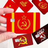SKIN CARTE BANCAIRE CCCP CARTE DU MONDE ROUGE