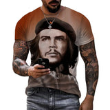 CHE GUEVARA T-SHIRT RITRATTO BERRETTO TONI CALDI STAMPA 3D