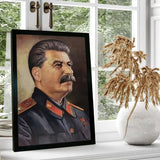 ПЛАКАТ СТАЛИН ПРОФИЛЬ КЛАССИЧЕСКАЯ ТРЕЗВАЯ ЗЕЛЕНАЯ ЖИВОПИСЬ
