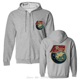 SCHWARZER ZIP-HOODIE CCCP GLOBE SPACE PROGRAM