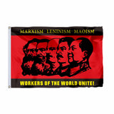 DRAPEAU COMMUNISTE MARXISME-LÉNINISME-MAOÏSME ROUGE