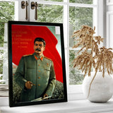 PROPAGANDA-PLAKAT STALIN ERHEBTE HANDREDE