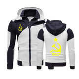 HOODIE MET RITS ROOD-ZWART CCCP TWEEKLEURIG