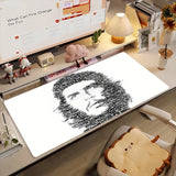 SCHREIBTISCHMATTE CHE GUEVARA PARODIE CARTOON SILHOUETTE ROTER HINTERGRUND